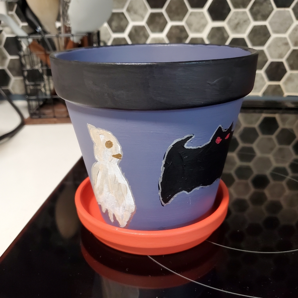 Hand Painted Terrra Cotta Flower Pot